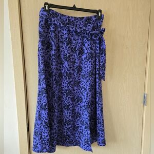 NWT Liz Claiborne Purple Black Floral Skirt (6)